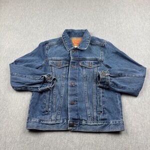 Levis Jacket Boys Medium 10-12 Years‎ Blue Denim Jean Trucker Button Up Casual
